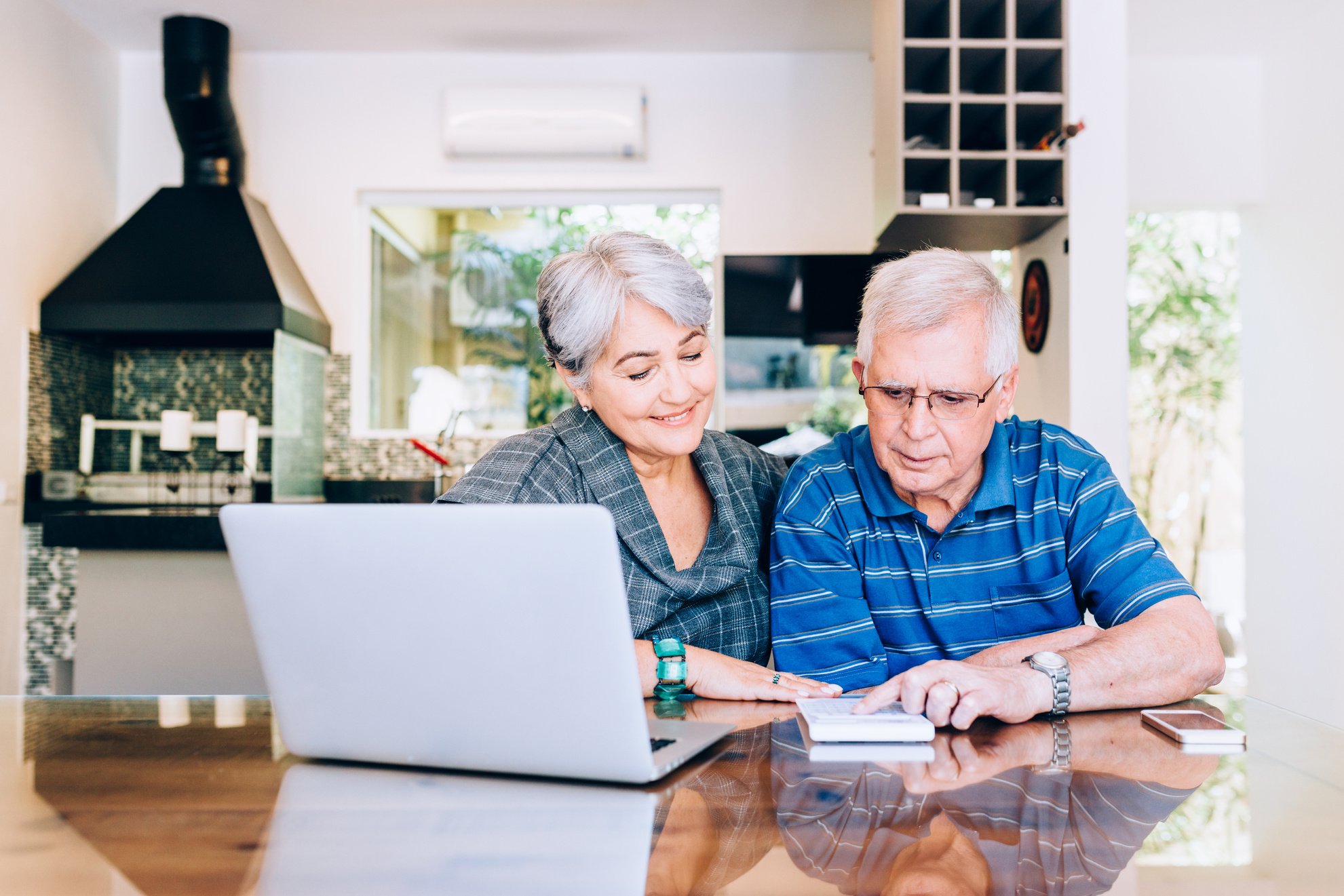 Senior couple planning the retirement